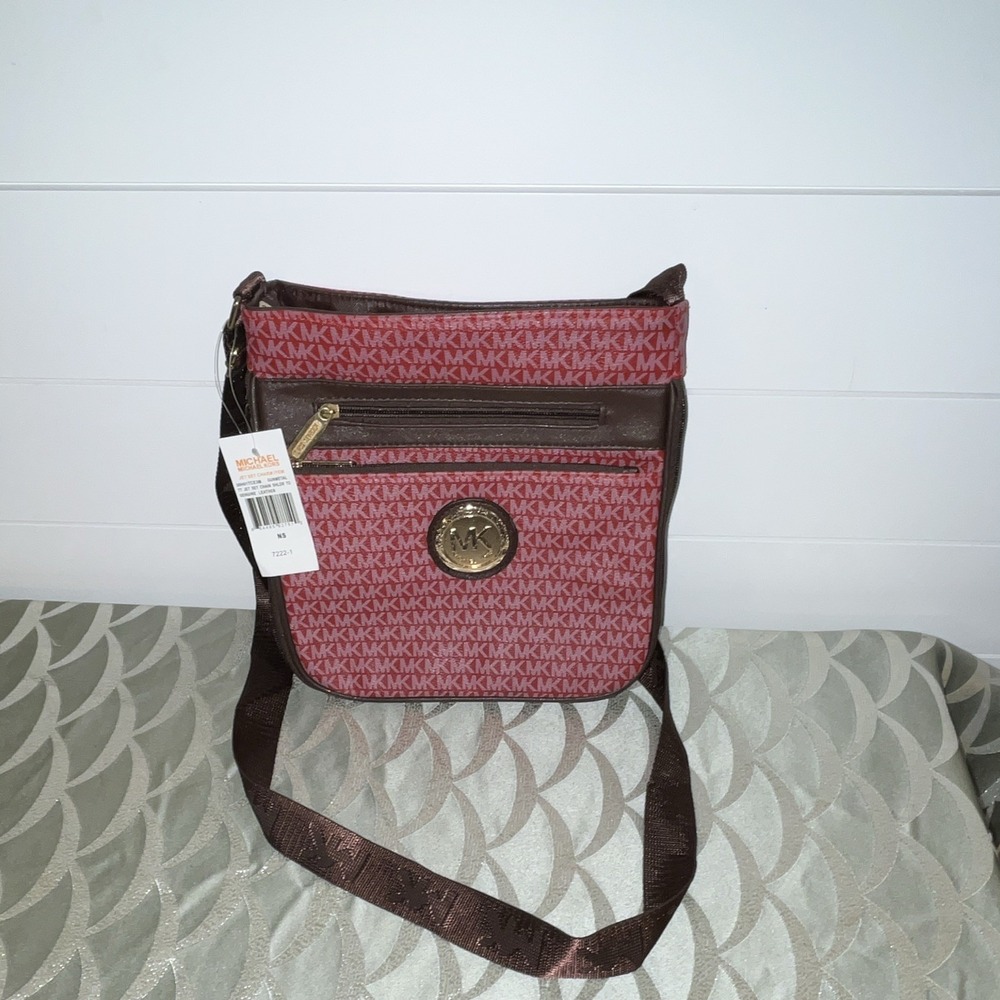 NWT Michael Kors Women's TT Jet Set  Medium Leather Satchel Crossbody Bag